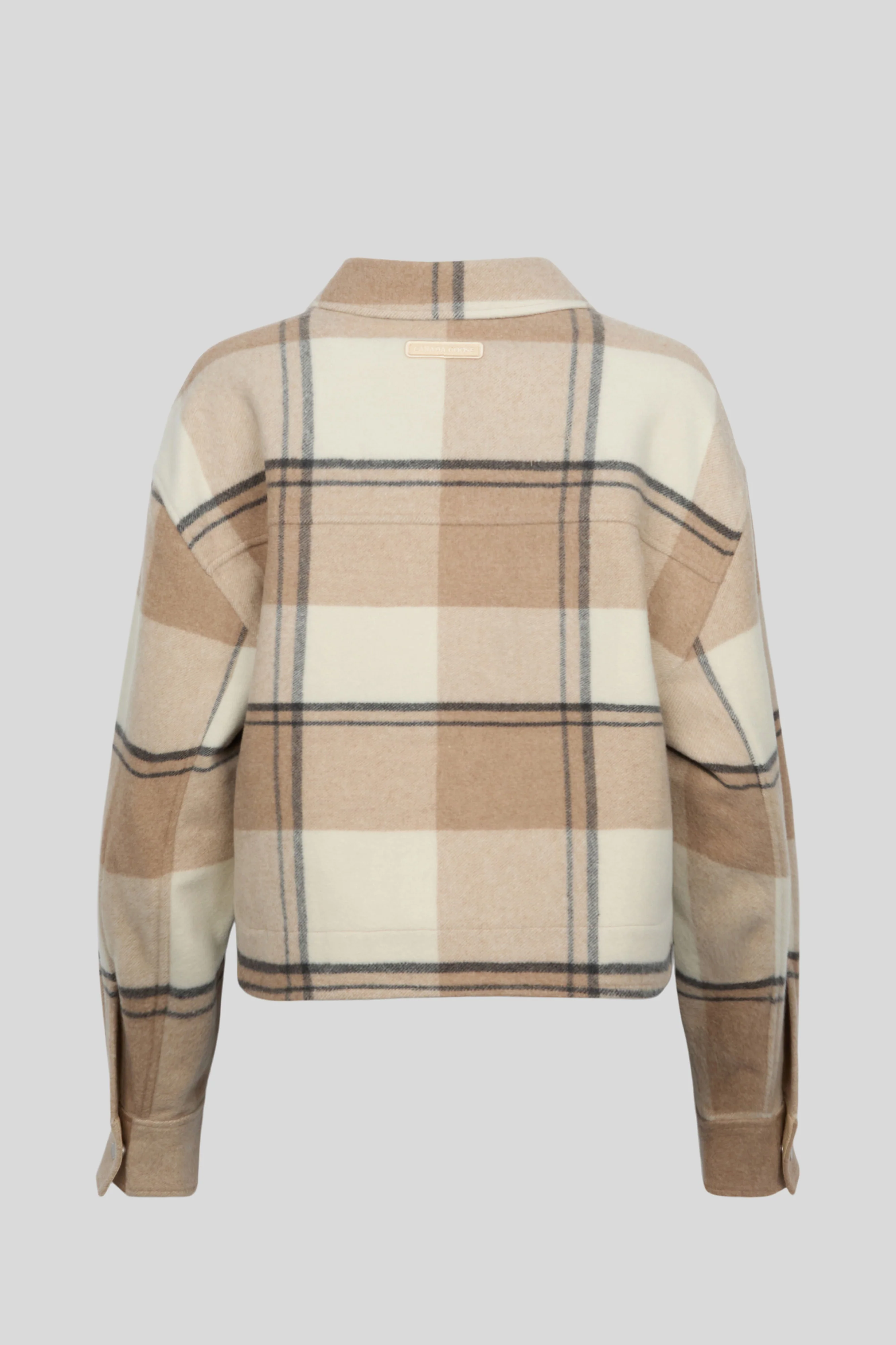 Almandine Cropped Plaid Shirt Jacket - Image 2